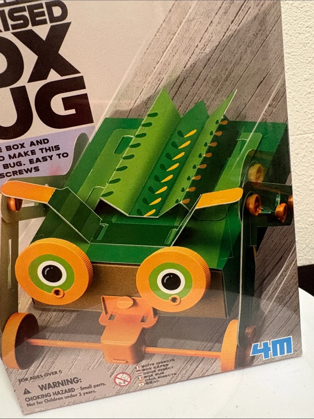 Motorised Box Bug STEM Building Kit - Green & Orange